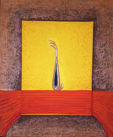 Penso dunque sono.  (Cogito ergo sum)  -  acrilico-polim. su tela mis. cm. 50x60)